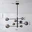 8-flammige Deckenlampe Oito - Schwarz und Rauchglas
