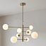8-flammige Deckenlampe Oito - Gold und Milchglas