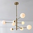8-flammige Deckenlampe Oito - Gold und Milchglas