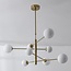 8-flammige Deckenlampe Oito - Gold und Milchglas