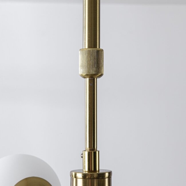 8-flammige Deckenlampe Oito - Gold und Milchglas