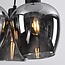 Design schwarze Pendelleuchte Ventura mit Rauchglas, 3-flammig