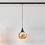 Pendelleuchte für 1-Phasen-Schiene Nya mit rundem Amberglas