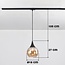 Pendelleuchte für 1-Phasen-Schiene Nya mit rundem Amberglas