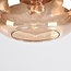 1-Phasen-Pendelleuchte Nill mit amber Glas und dunkler Holzoptik - Breites Glas