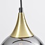 Pendelleuchte für 1-Phasen-Schiene Nya gold mit rundem Rauchglas und Spiegeleffekt