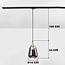 Pendelleuchte für 1-Phasen-Schiene Noi gold mit tropfenförmigem Rauchglas und Spiegeleffekt