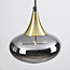 Pendelleuchte für 1-Phasen-Schiene Nill gold mit breitem Rauchglas und Spiegeleffekt