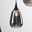 Schwarze Pendelleuchte Loua mit Rauchglas, 5-flammig