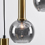 Design-Pendelleuchte in Gold mit Rauchglas, 4-flammig - Imme