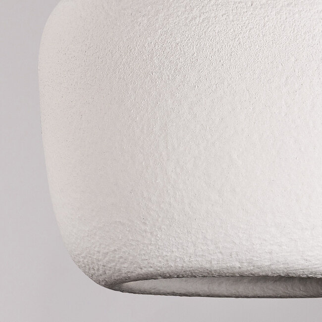 Wabi Sabi Pendelleuchte Kumo Ø40 cm mit Steineffekt - weiß