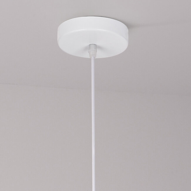 Wabi Sabi Pendelleuchte Kumo Ø40 cm mit Steineffekt - weiß