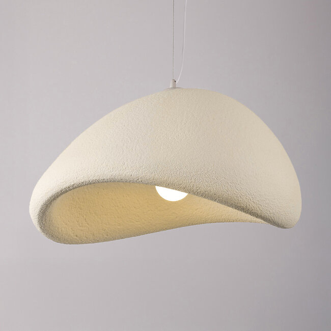 Wabi Sabi Pendelleuchte Yume mit Sandbeige Steinmotiv - 60 x 50 cm