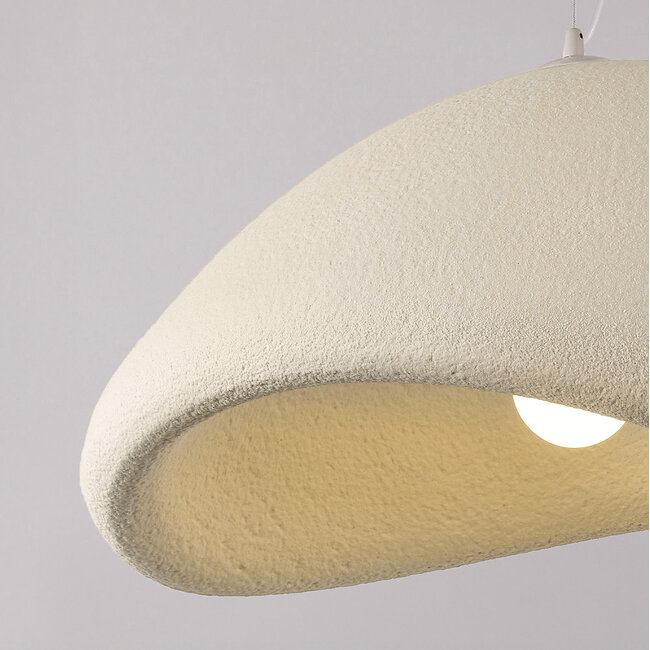 Wabi Sabi Pendelleuchte Yume mit Sandbeige Steinmotiv - 60 x 50 cm