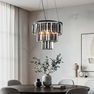 Luxuriöse schwarze Pendelleuchte - Kristal