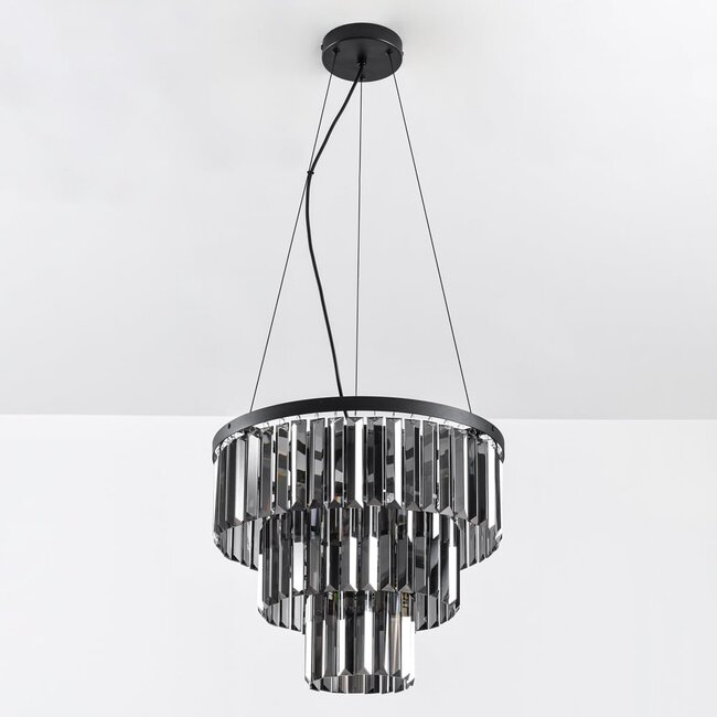 Luxuriöse schwarze Pendelleuchte - Kristal