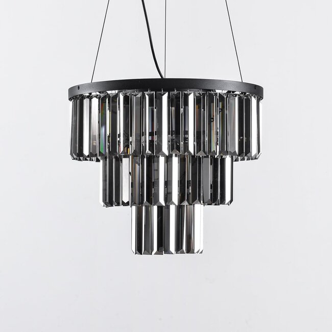 Luxuriöse schwarze Pendelleuchte - Kristal