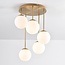 5-flammige Deckenlampe Carat - Gold und Milchglas