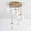 5-flammige Deckenlampe Carat - Gold und Milchglas
