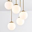 5-flammige Deckenlampe Carat - Gold und Milchglas