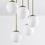 5-flammige Deckenlampe Carat - Gold und Milchglas