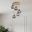 5-flammige Deckenlampe Carat - Gold und Rauchglas