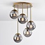 5-flammige Deckenlampe Carat - Gold und Rauchglas
