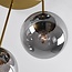 5-flammige Deckenlampe Carat - Gold und Rauchglas