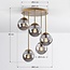 5-flammige Deckenlampe Carat - Gold und Rauchglas