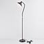 Stehlampe Freddie in Kaffeebraun mit schwenkbarem Schirm