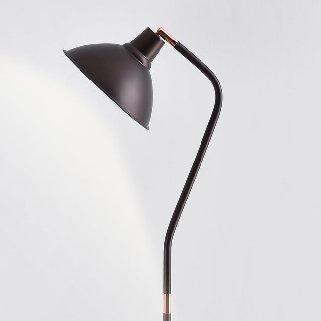 Stehlampe Freddie in Kaffeebraun mit schwenkbarem Schirm