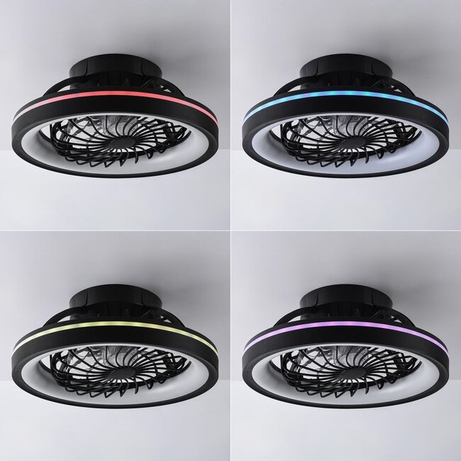Intelligenter Deckenventilator Flow mit Fernbedienung, TUYA wifi app und RGB-Funktion