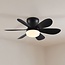 Schwarzer Deckenventilator mit dimmbaren LEDs und einstellbarer Farbtemperatur - Swift