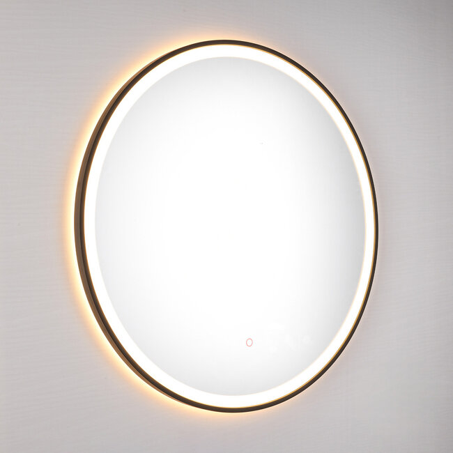 Badezimmerspiegel mit Beleuchtung Radi Ø60 cm - Dimmbare LEDs mit Berührungssensor, einstellbare Farben und Spiegelheizung