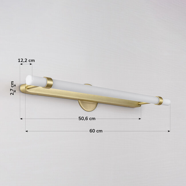 Badezimmerspiegelleuchte gold mit integrierten LEDs - Optix