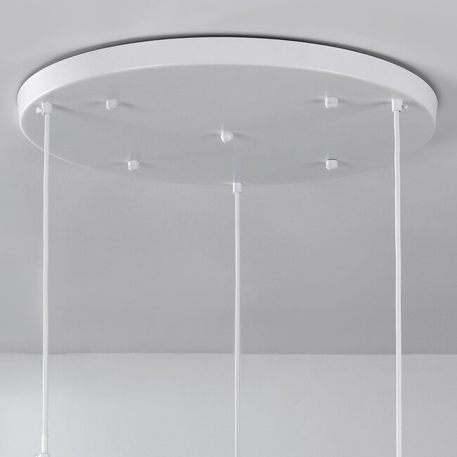 3-Licht Wabi Sabi Pendelleuchte weißer Steineffekt - Sora