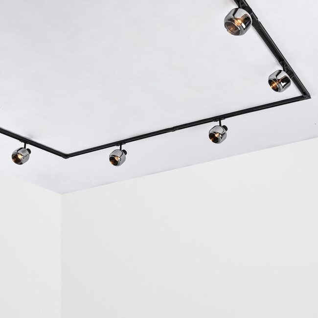 Schienensystem Juna 3 Meter 1-Phasen mit rauchfarbenen Spots