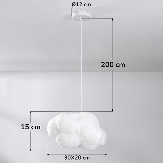 Weiße Hängelampe in Wolkenform Kumo 30 cm - Wolkenlampe