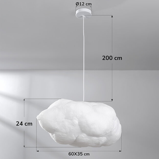 Weiße Hängelampe in Wolkenform Kumo 60 cm - Wolkenlampe