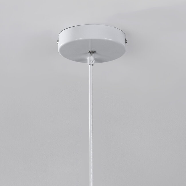 Moderne Pendelleuchte weiß mit Steineffekt im Wabi Sabi Stil - Nami, Ø52 cm