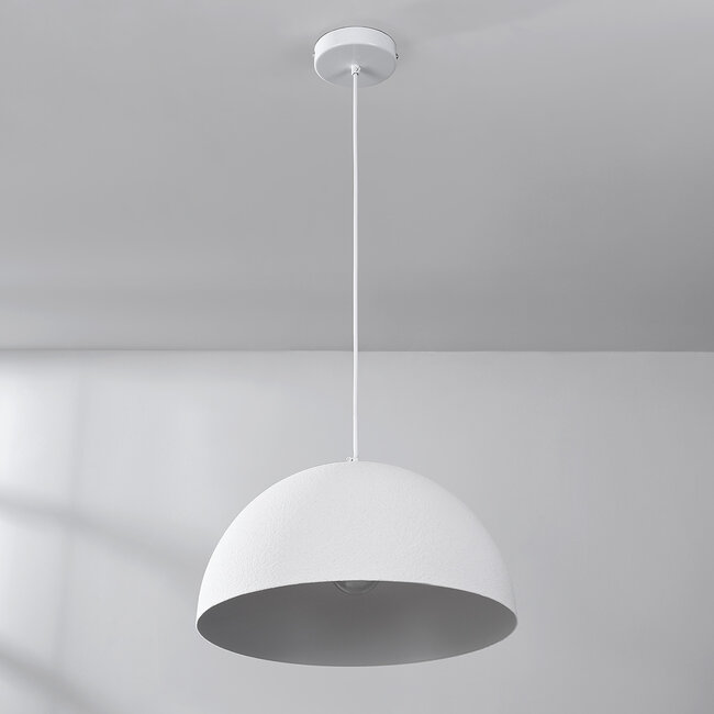 Moderne Wabi Sabi Pendelleuchte Sabi mit weißem Steineffekt- Ø40 cm