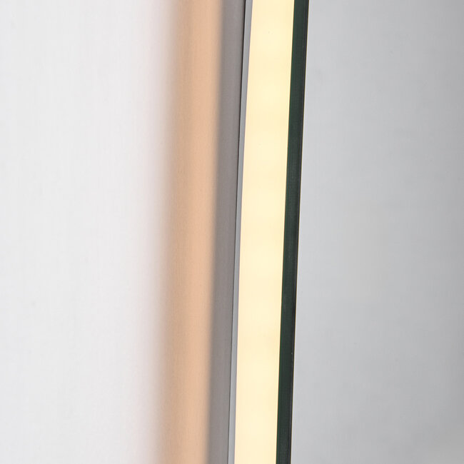 Badezimmerspiegel Glimmer mit dimmbarem Licht, Berührungssensor, einstellbaren Farben und Spiegelheizung