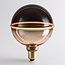 Dimmbare 4W-Glühlampe E27, 1800K, amber und rauchfarbenes Glas mit horizontalem Ring Ø13 cm