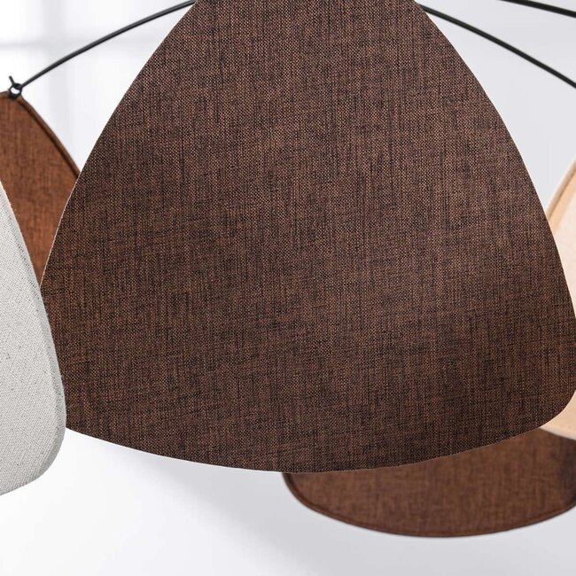 Moderne schwarze Pendelleuchte Floare, drei Farben aus Leinen