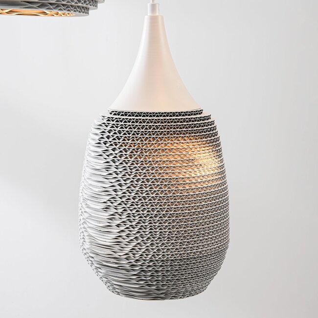 Pappdesign-Hängeleuchte Zensa, 3-flammig - weiß