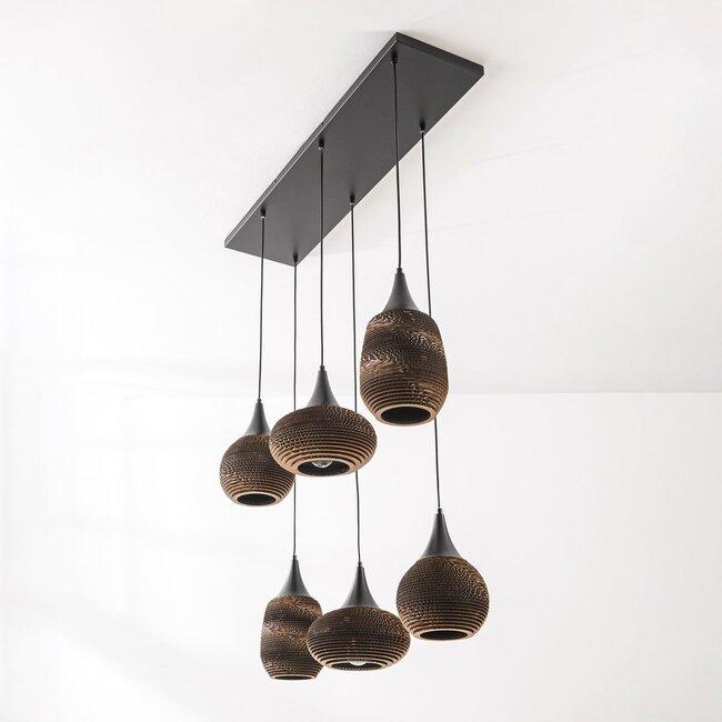 6-flammige Hängeleuchte aus Karton - Sferra