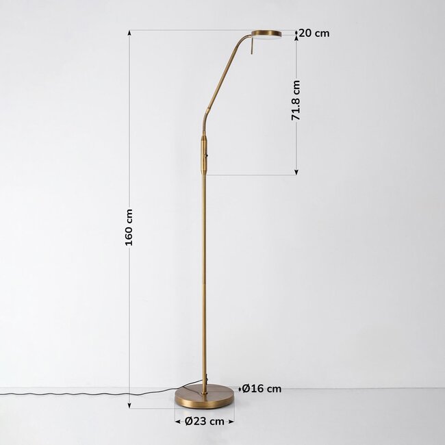 Stehleuchte Lumina bronze mit integrierten LEDs und einstellbarer Farbtemperatur