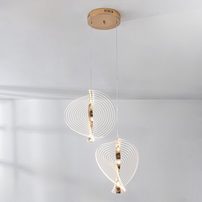 Hängeleuchte Luminex mit 3-stufig dimmbaren LEDs - gold