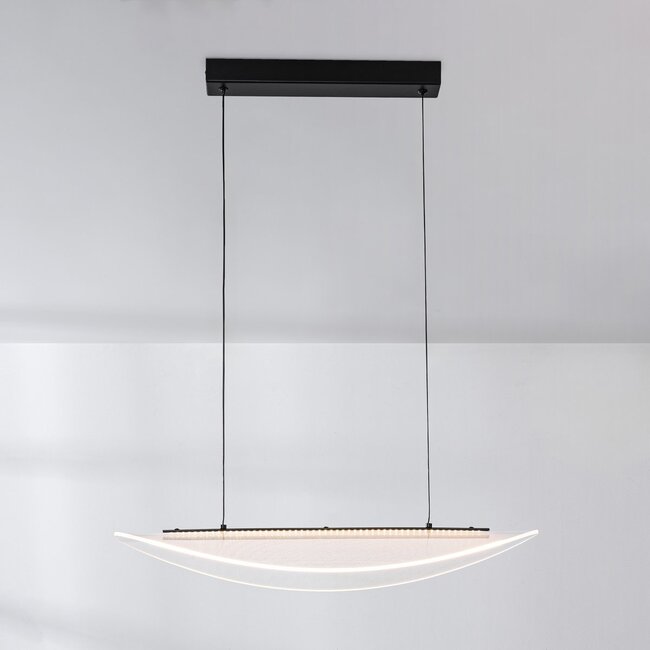 Designer-Pendelleuchte Flectra mit 3-stufig dimmbaren LEDs und Gittermuster - schwarz