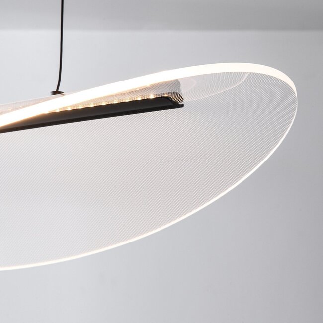 Designer-Pendelleuchte Flectra mit 3-stufig dimmbaren LEDs und Gittermuster - schwarz